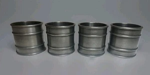 Juego de 4 servilleteros de peltre hechos en Bélgica MCM vintage Uni Potstainier Hutois - Imagen 1 de 4