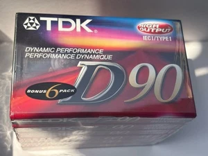 TDK D90 Blank Audio Cassette Tapes High Output IECI/Type I, 6 tapes - Picture 1 of 4