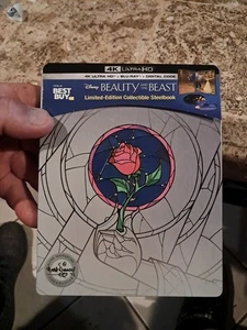 Beauty and the Beast (4K, Blu Ray,Digital and Best Buy Steelbook) Super Rare OOP - Picture 1 of 4