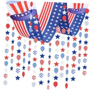 RGISHOP Memorial Day Decorations,8.8FT Ceiling Banner Fourth Independence Day - Picture 1 of 8