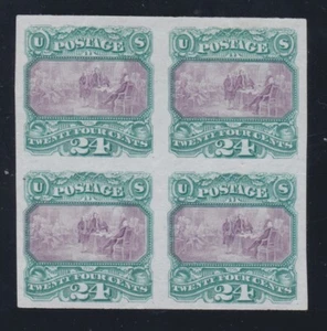 US 120TC3a Declaration of Independence Trial Color India Paper Block 4 XF (1) - Picture 1 of 2