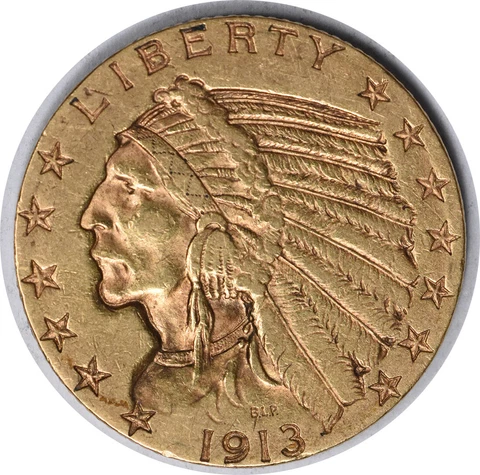 1913-S $5 Gold Indian EF Uncertified #1146 Cover