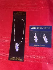 Laurer Spencer Genuine AustrianCrystal Nevklace And Errings - Picture 1 of 5