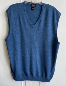Jos. A. Bank Signature Collection PulloverVest XL 100% Merino Wool Blue NEW - Picture 1 of 8
