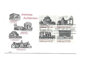 1928-31 Architecture 1981 Elite, block of 4, FDC - Picture 1 of 1
