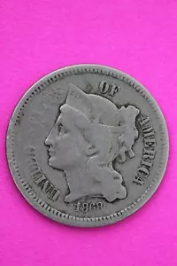 1868 Three 3 Cent Nickel Scarce Semi Key Date Type Coin Philadelphia Mint 67 - Picture 1 of 4