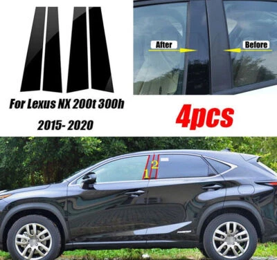 适用于雷克萨斯 NX 200t 300 300h 15-21 光泽黑色支柱盖窗门装饰 — 第 1/4 张图片