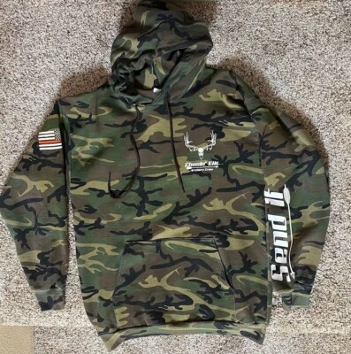 CAMO, SLIP OVER HOODIE, Chasin' Elk Archery Crew, FLEECE LINED, SIZE LARGE - Image 1 of 2