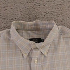 IKE BEHAR Shirt Mens XL Blue Gray Check 100% Cotton Up Long Sleeve - Picture 1 of 13