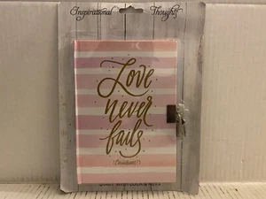 Love Never Fails Diary with Lock & Keys 1 Corinthians 13 Inspirational Thoughts - Picture 1 of 10