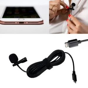 3 Meters Cable Clip Lapel Lightning Microphone Record Personal Video Fits iphone - Picture 1 of 5