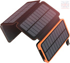 Solar Tragbares Ladegerät Powerbank 25000mAh Schnellladen mit 4 Solarmodulen
