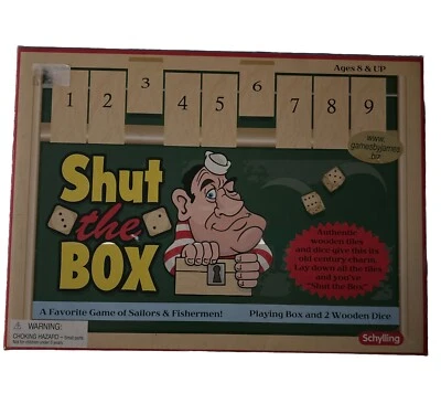 Shut The Box Dice Game Schylling Wooden New Sealed In Box - Image 1 of 4