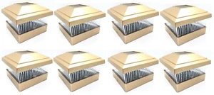 8 Plastic Copper Color Square Post Fence Mount 5x5 Yard Lamp 245GX8 - Picture 1 of 7