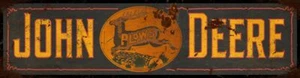 JOHN DEERE PLOWS BUCK DEER LOGO 36" HEAVY DUTY USA MADE METAL ADVERTISING SIGN - Picture 1 of 1