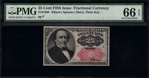 Fr-1309 $0.25 Fifth Issue Fractional Currency - 25 Cents - Graded PMG 66 EPQ - Picture 1 of 2