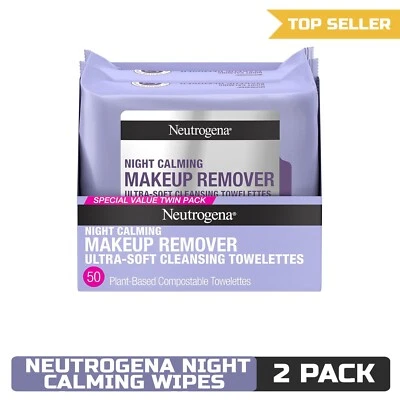 Toallitas limpiadoras calmantes nocturnas Neutrogena, 25 ct, paquete doble Foto 1 de 4