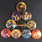 Mortal Kombat 2 1" Button Pin Set Sega Nintendo Arcade Violent Ninja Game