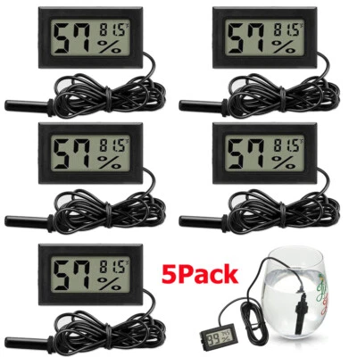 5x Mini Digital Thermometer Hygrometer Humidity LCD Monitor Probe Egg Incubator - Image 1 of 4