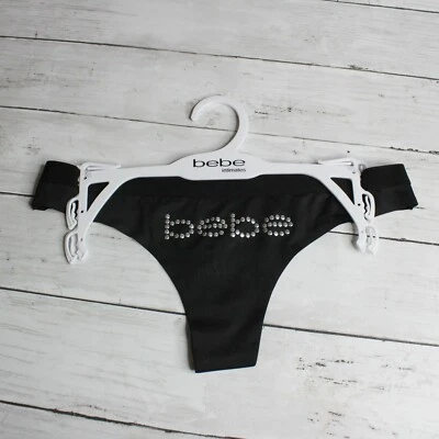 Bebe Intimates Mujer Tanga Panty Talla M Sexy Tachonado Negro Bragas Ropa Interior Foto 1 de 4