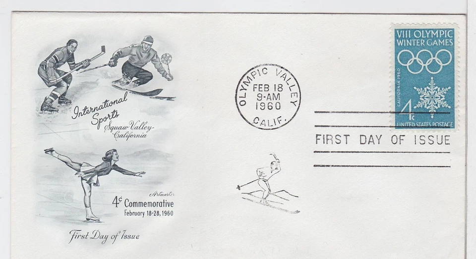 TurtlesTradingPost - Olympic Winter Games -1960 #1146 FDC- Artmaster Cachet - Image 1 of 1
