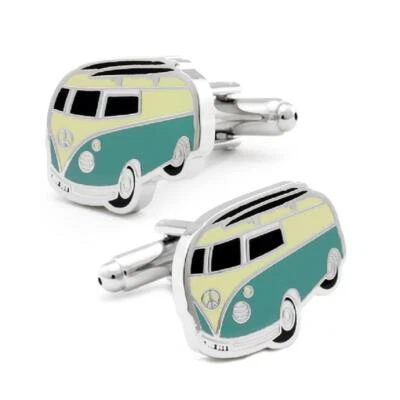 GEMELOS AUTOBÚS SURFISTA Hippie Van Vagón Boda Novio Día del Padre NUEVO con BOLSA DE REGALO Foto 1 de 4