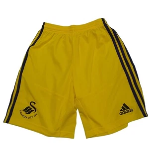 Adidas Sports Shorts Yellow Drawstring Swansea City AFC Uk Boys Xl W22 E352 - Picture 1 of 3