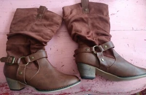 NUEVO SIN CAJA WOpara hombre 11 Refrescar sexy hebilla botas vaquera marrón otoño invierno chic - Imagen 1 de 4