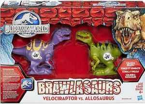 Jurassic World Brawlasaurs Velociraptor vs Allosaurus Figure Pack Crash & Brawl - Picture 1 of 9
