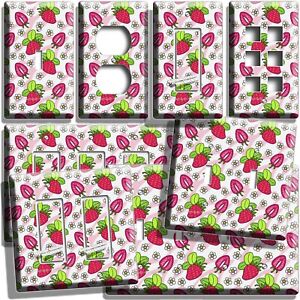 Strawberries And Flowers Light Switch Outlet Wall Plate Kitchen Dining Art Decor