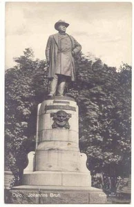 NORWAY OSLO JOHANNES BRUN MONUMENT RPPC VIEW OLD POSTCARD ENERET MITTET #111 - Imagen 1 de 1