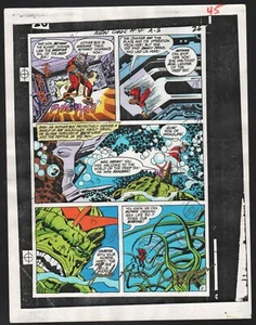 NEUE GÖTTER 4 PRODUKTIONSKUNST HANDKOLORIERT SIGNIERT JACK KIRBY A TOLLIN COA PG 21 - Bild 1 von 6
