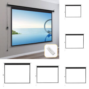 Electric HD Projection Screen Projector Home Cinema 72/100/120" 4:3 Matte White