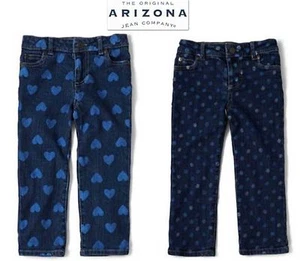 NWT 12/18 Months/ 18/24 Monts Stretch Girl's Hearts or Dots Arizona Jeans Cute! - Picture 1 of 22
