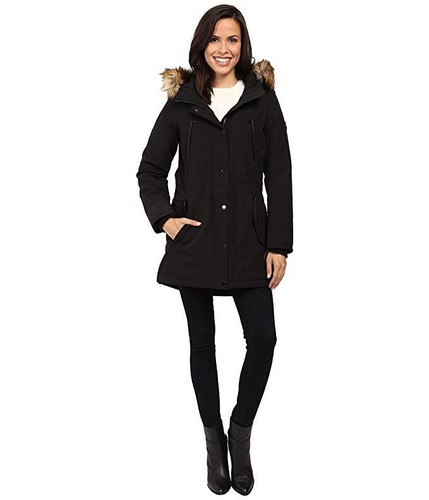 MICHAEL Michael Kors piumino donna con cappuccio bordo pelliccia nero X Small