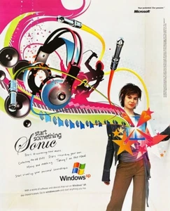 2005 WINDOWS XP Genuine Vintage Print Advertisement Music Theme - Picture 1 of 1