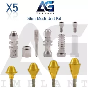 Kit de prótesis 5 plataformas delgadas rectas multi unidad 1.6 Int hexagonal titanio - Imagen 1 de 3