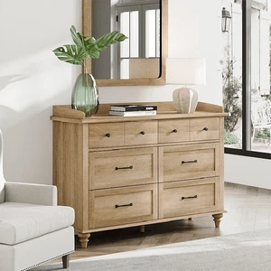 Wood Kids Dresser 6 Drawers Nursery Chest Changing Table Storage Organizer - Picture 1 of 7