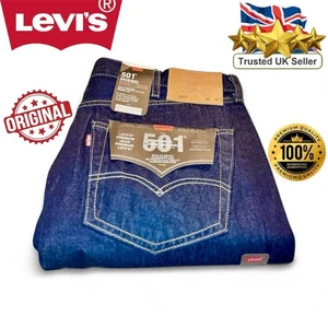 Jean neuf Levi's® 501™ coupe régulière les droits d'origine couleur bleu foncé - Photo 1/9