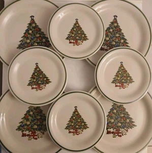 Set 8 Mount Clemens Holiday Geschirr Weihnachtsbaum (4 Abendessen, 4 Salatteller) - Bild 1 von 10