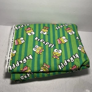 Tela Sanrio Hello Kitty Keroppi 2013 64”x41”/1,78 yardas verde rana - Imagen 1 de 3