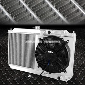 Repuesto de radiador de rendimiento de refrigeración de 2 filas + Funda de ventilador de extracción para 90-93 Integra - Imagen 1 de 5