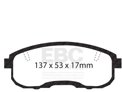 Комплект передних тормозных колодок для Nissan Maxima 1995-1999 годов выпуска EBC 67115NMJF 1996 1997 1998 - Изображение 1 из 4