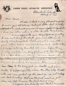 Brief & Brief von der US Antarktisexpedition, USS Bear, Palmer Land, 1940 - Bild 1 von 1