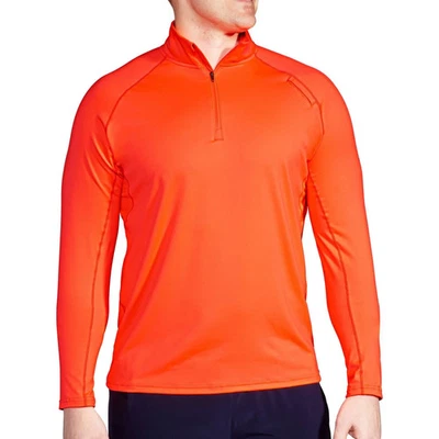 Brooks Dash Mens Running Top Orange Long Sleeve Half Zip Run Breathable Jogging - Image 1 of 4