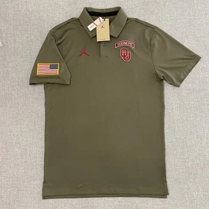 Nike Jordan Oklahoma Sooners OU Military Appreciation Mens Small Tour Polo New - Picture 1 of 12