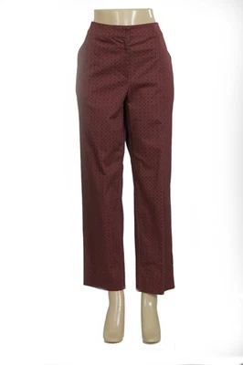 St John Knits 棉弹力裤栗色/海军蓝 4 钻石印花 14 码全新带标签 495 美元 — 第 1/3 张图片