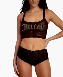 Juicy Couture Rhinestone Logo Lace Cami & Short Set Size Small JC1009 - Picture 1 of 7