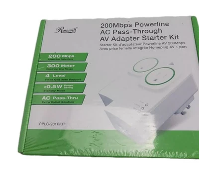 ROSEWILL RPLC-201PKIT  200Mbps Power line AC Pass Through AV Adapter Starter Kit - Image 1 of 4