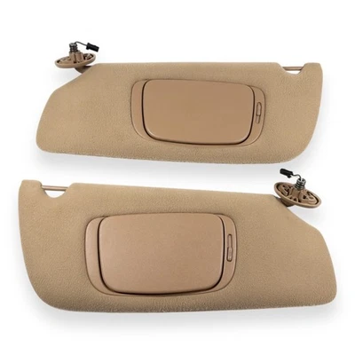 Комплект из пары солнцезащитных козырьков со стороны водителя и пассажира для Jeep Grand Cherokee 1999-2004 годов выпуска желтовато-коричневый - Изображение 1 из 4